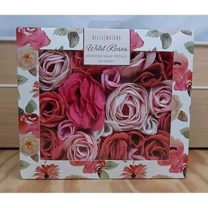NIB Belle Maison Wild Roses‎ Scented Soap Petals Pretty Pink Rose Soap